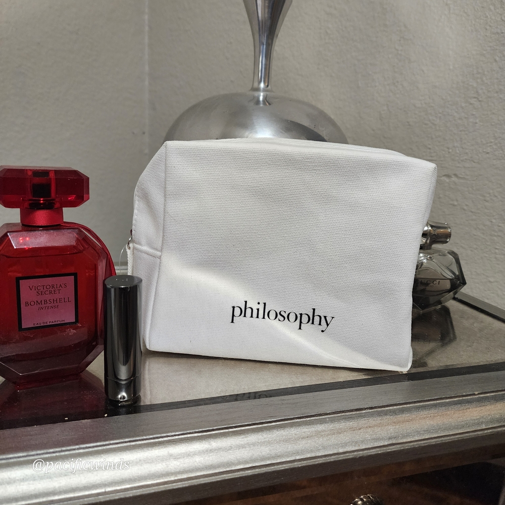 NEW! Philosophy White Toiletry Bag Durable Design - Picture 1 of 7